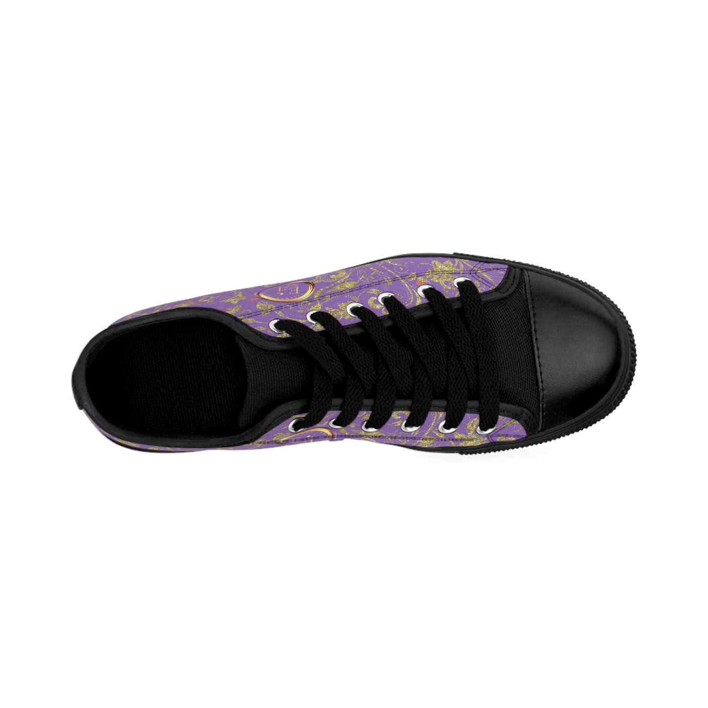 Bohemian Butterfly | Light Purple | Black Sole LowTop Sneakers
