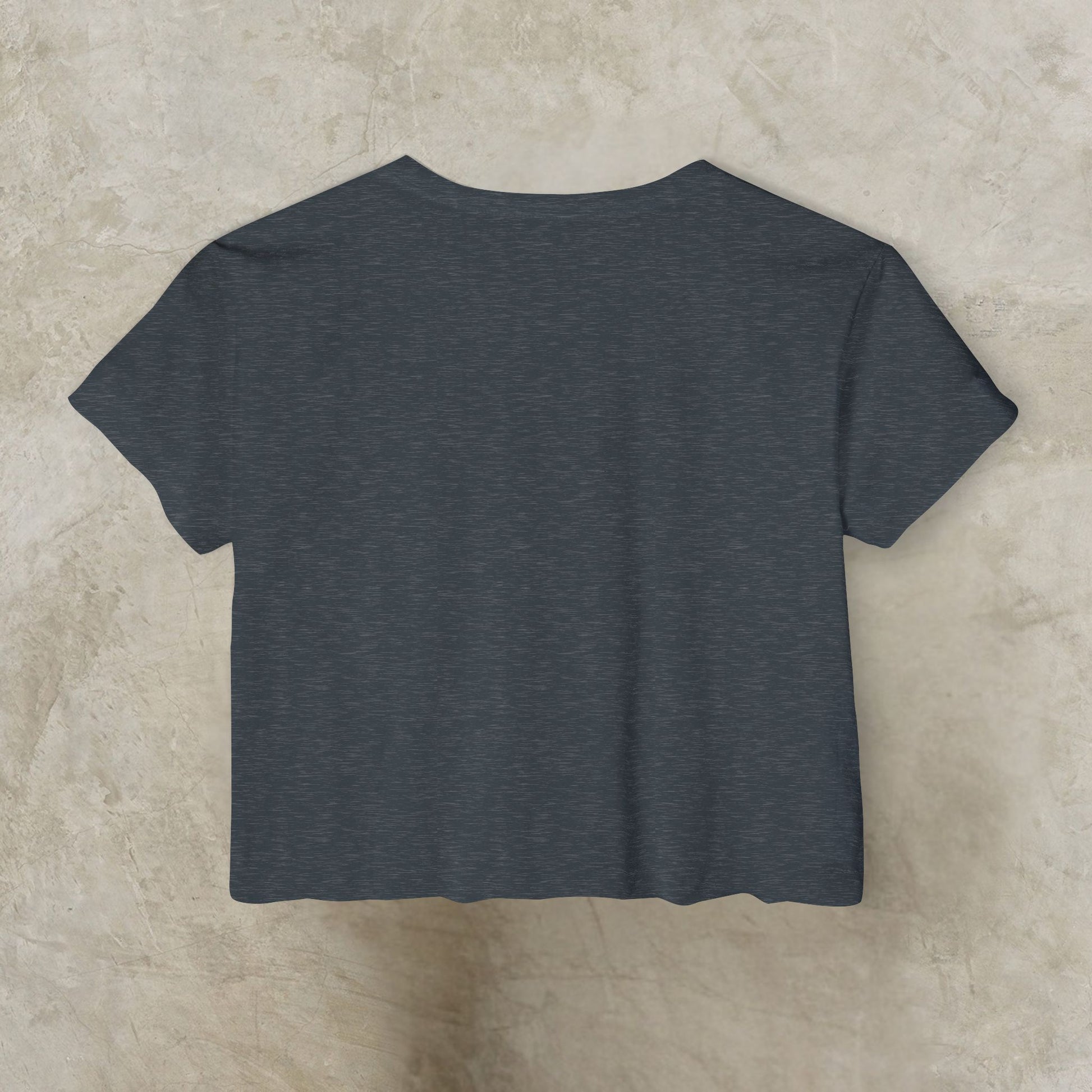 Plain dark Essence Innovation Bohemian Butterfly gray t-shirt on a beige textured background