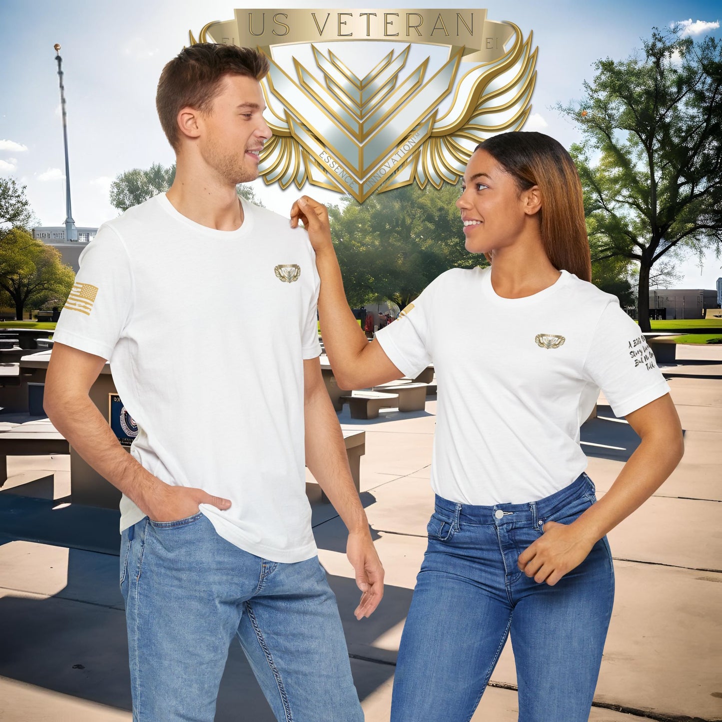 Essence White Veteran Tee – Clean Tribute T-Shirt