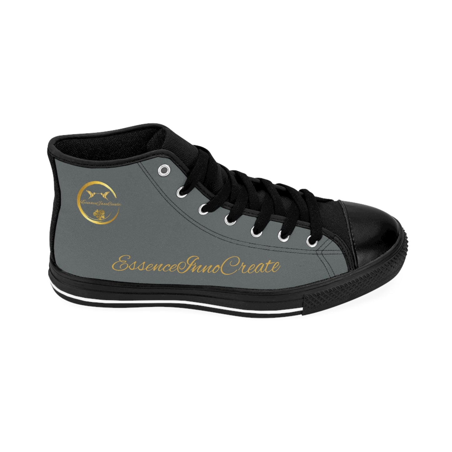 Gray high-top 'EssenceInnoCreate' sneakers on a white background