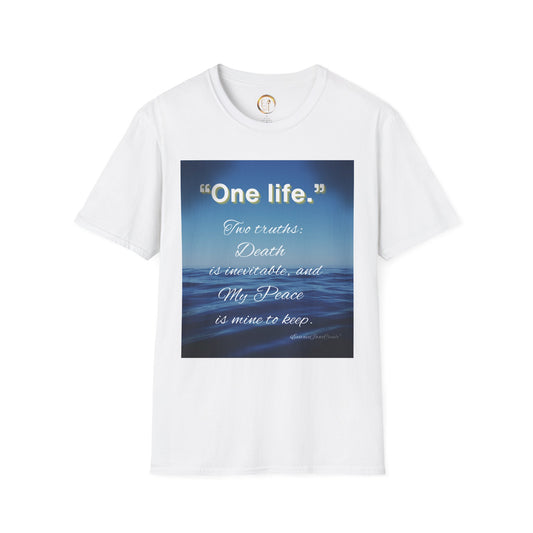 "One life." Two Truths Ocean Quote Unisex Tee