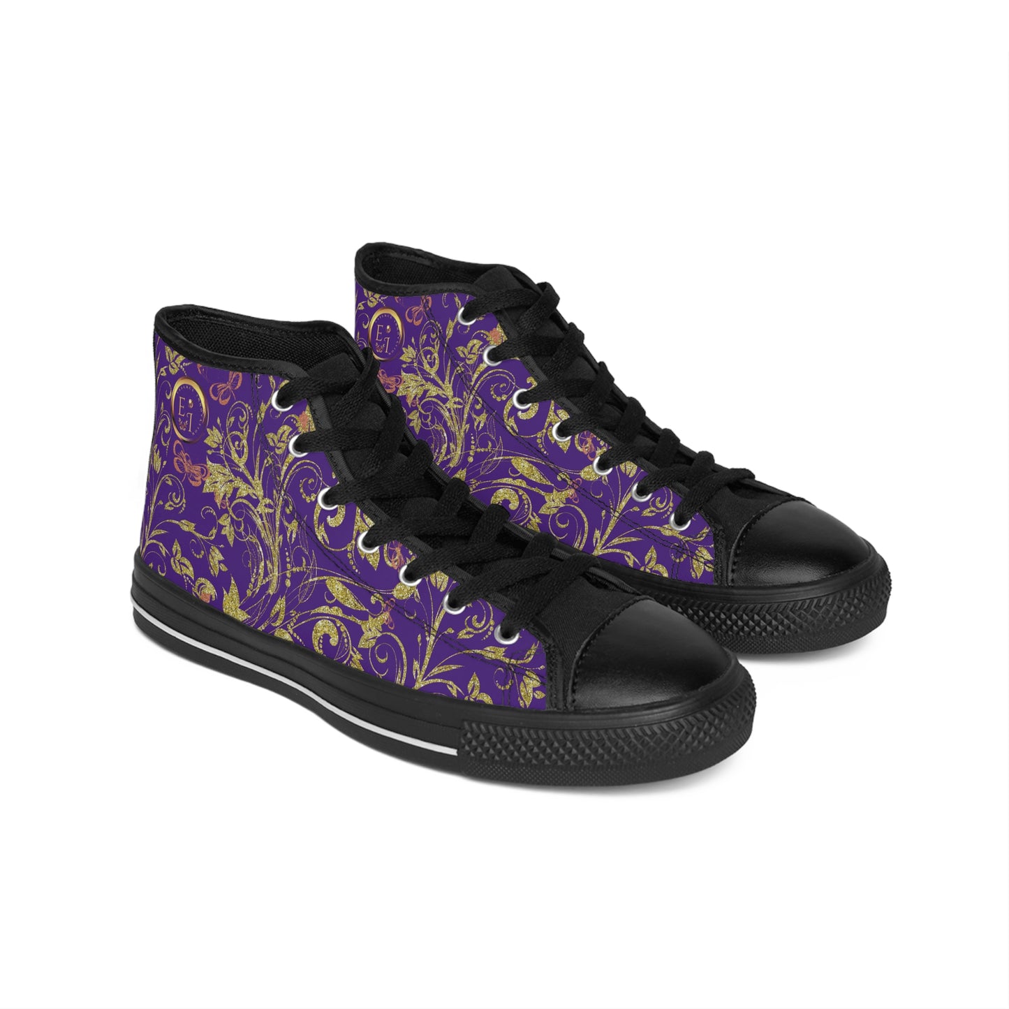 Bohemian Butterfly Hightops XVI | Black Sole | Purple
