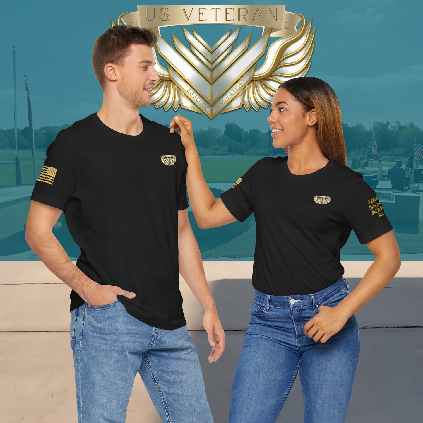 Essence Black Veteran Tee – Patriotic Shirt by Veteran-Owned Brand