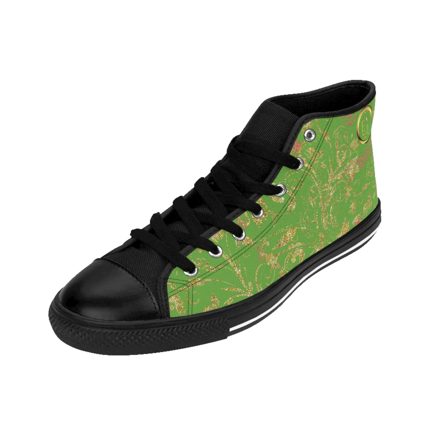 Bohemian Butterfly | Light Green | Black Sole HighTop Sneakers