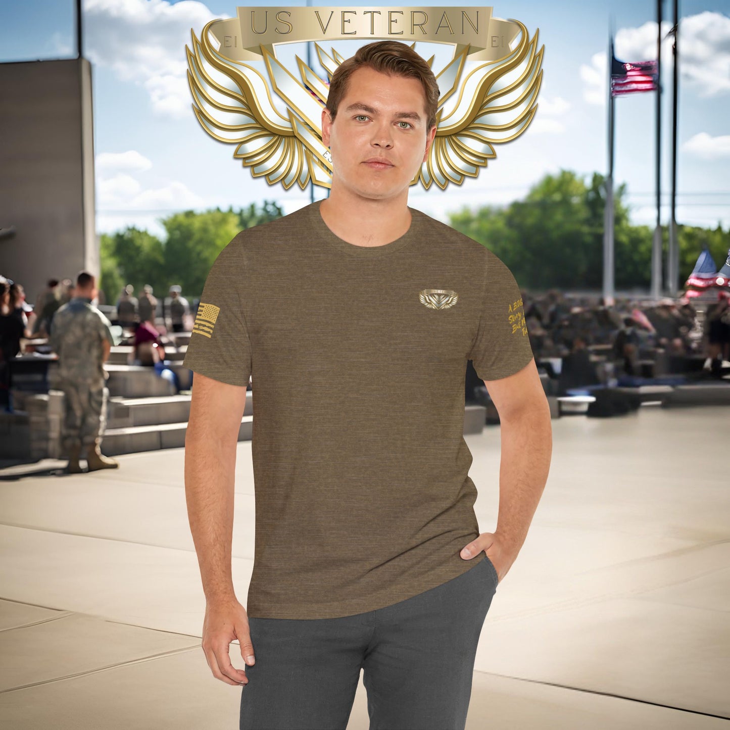 Essence Olive Veteran Tee – Military Tribute T-Shirt
