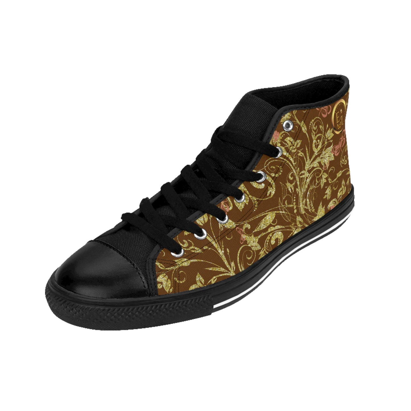 Bohemian Butterfly | Brown | Black Sole HighTop Sneakers