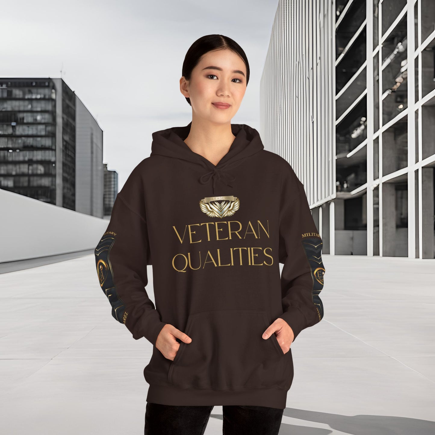 Veteran Qualities Leader Six | DC Chocolate Hoodie | Military & Service Tribute