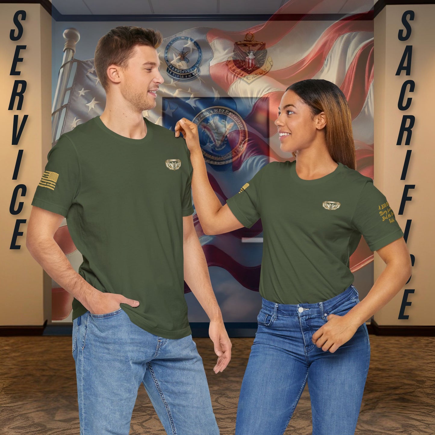 Essence Green Veteran Tee – Military Pride T-Shirt