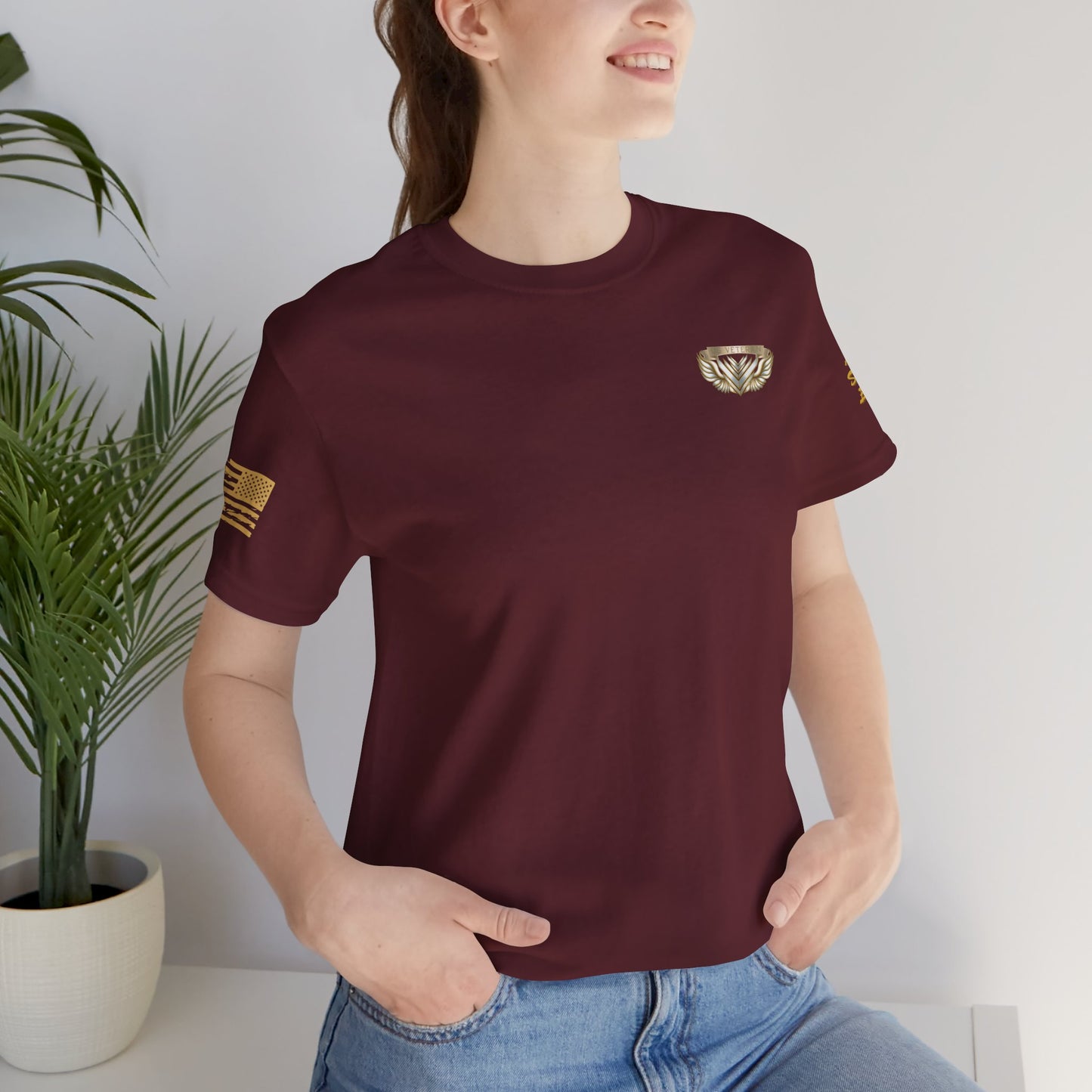 Essence Maroon Veteran Tee – Bold Patriotic T-Shirt