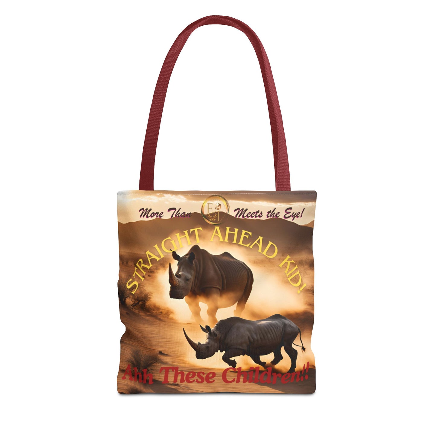 Wildlife Tote Bag, Straight Ahead Kid Tote, Eco-Friendly Rhinos Bag, Animal Lover Gift, Adventure Shopping Bag, Unique Canvas Accessory