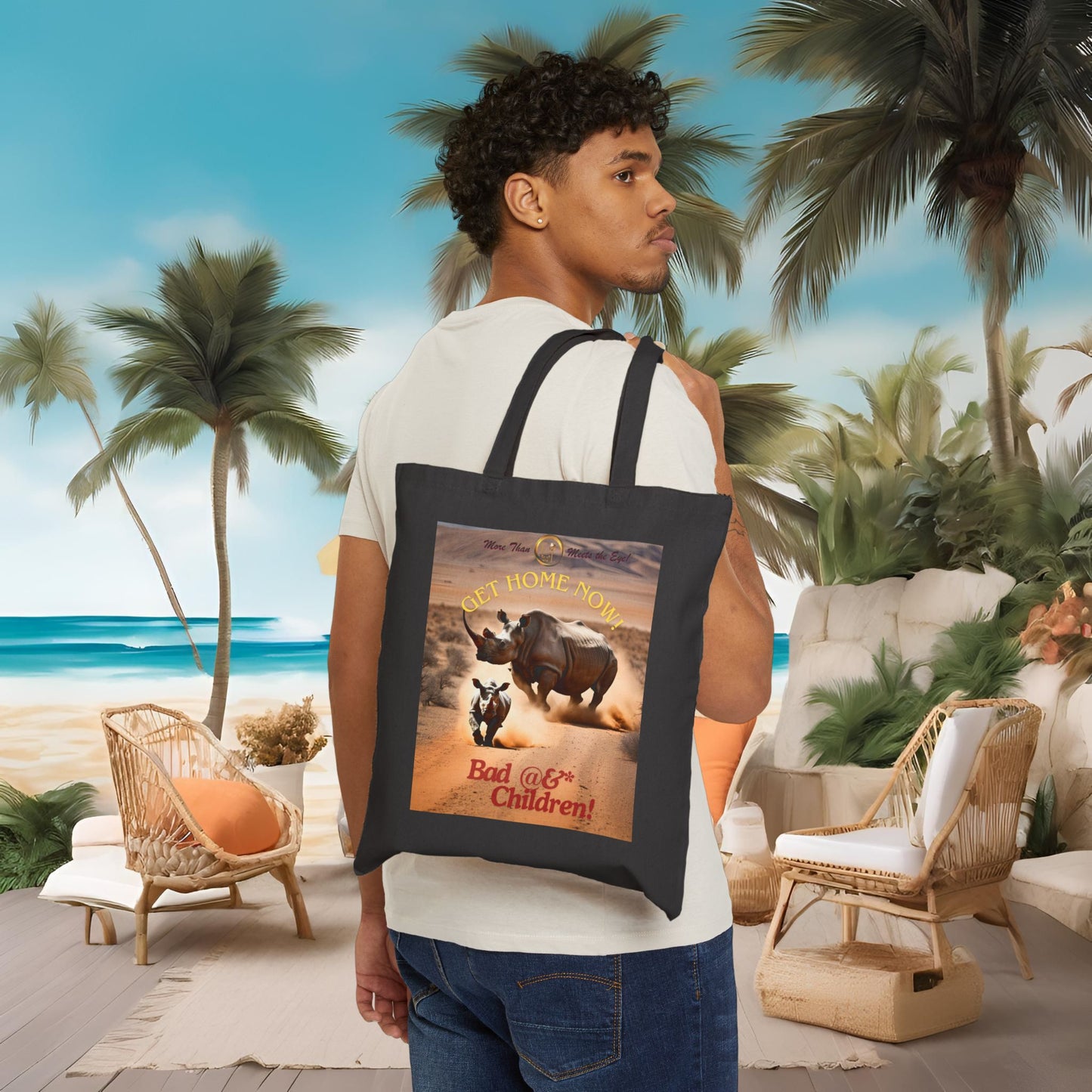 Playful Cotton Canvas Tote Bag - Fun Gift for Kids, Eco-Friendly, Stylish Carrying Solution for School, Shopping, and Adventure