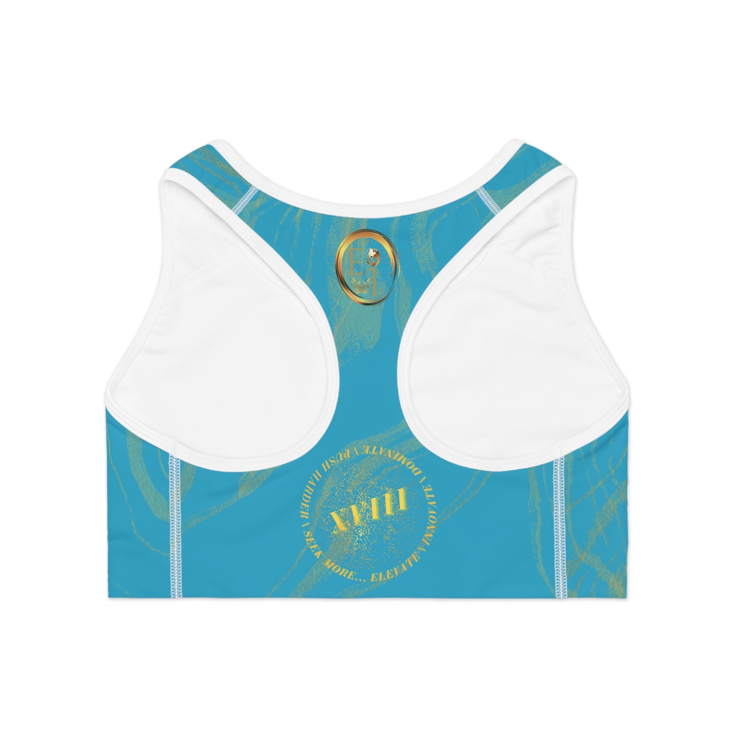Seek More SBS XV | EI Sports Bra Stripped | Turquoise