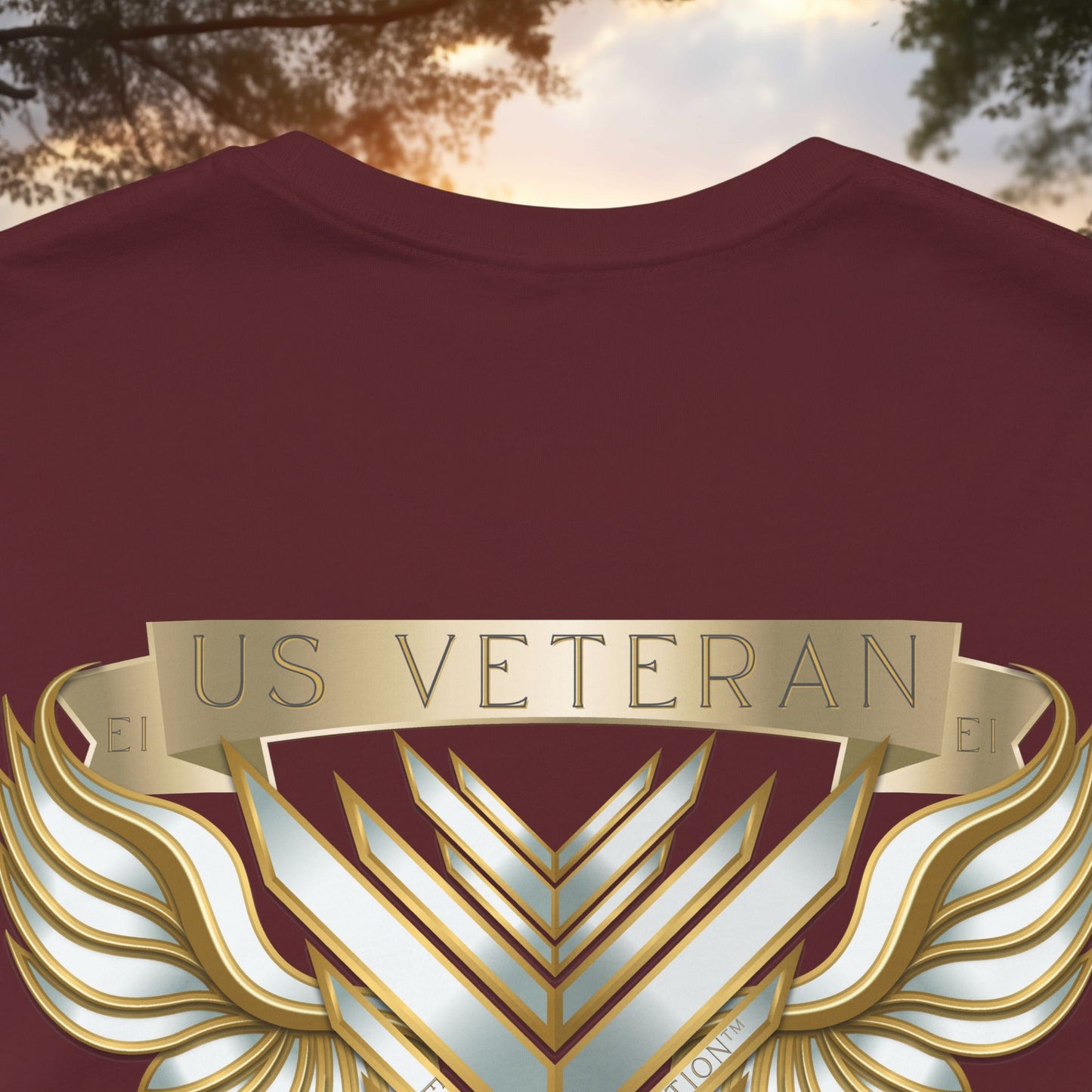 Essence Maroon Veteran Tee – Bold Patriotic T-Shirt