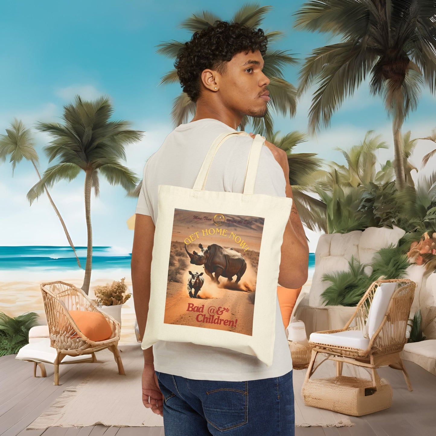 Playful Cotton Canvas Tote Bag - Fun Gift for Kids, Eco-Friendly, Stylish Carrying Solution for School, Shopping, and Adventure
