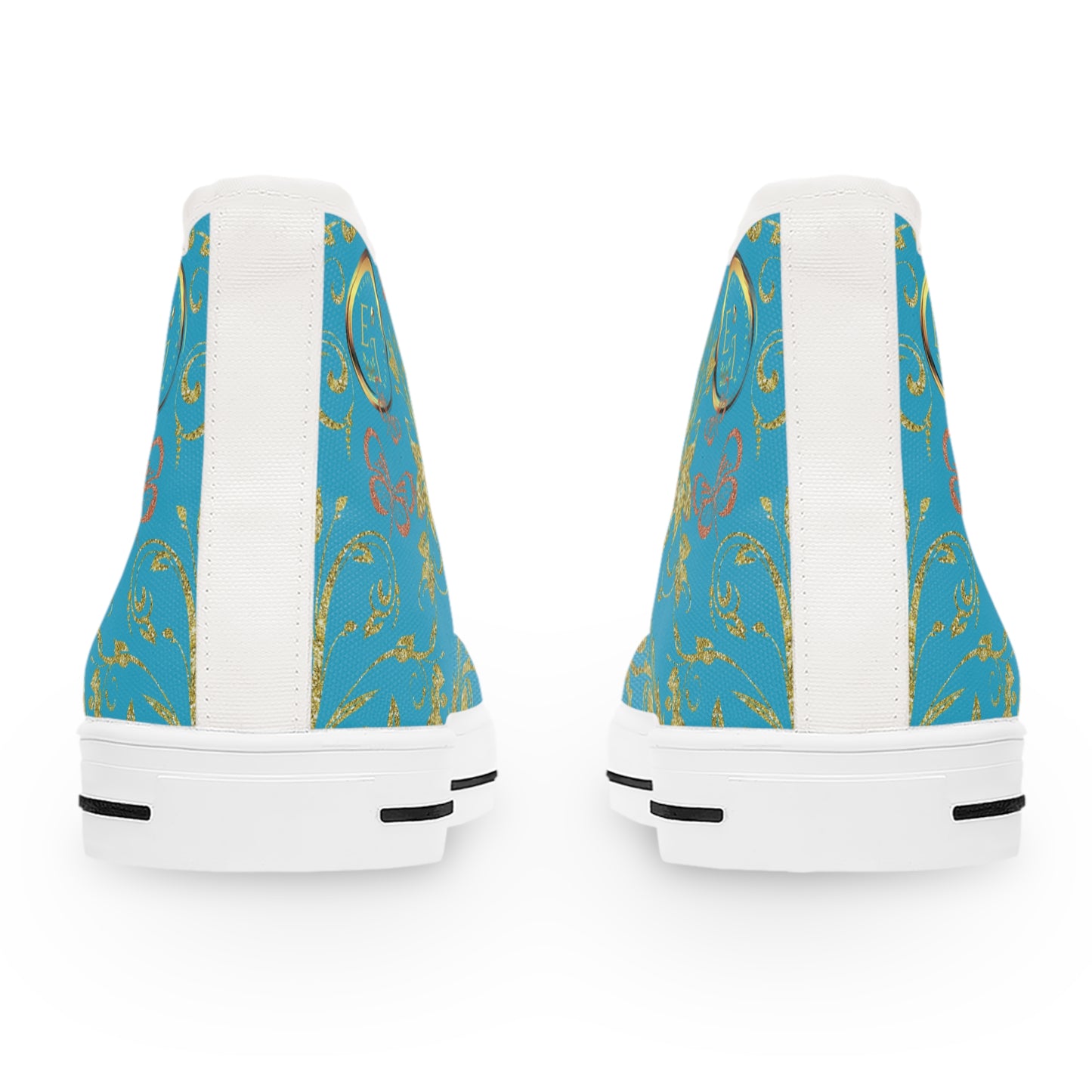 Ladies Bohemian Butterfly | Turquoise | White Sole HighTops