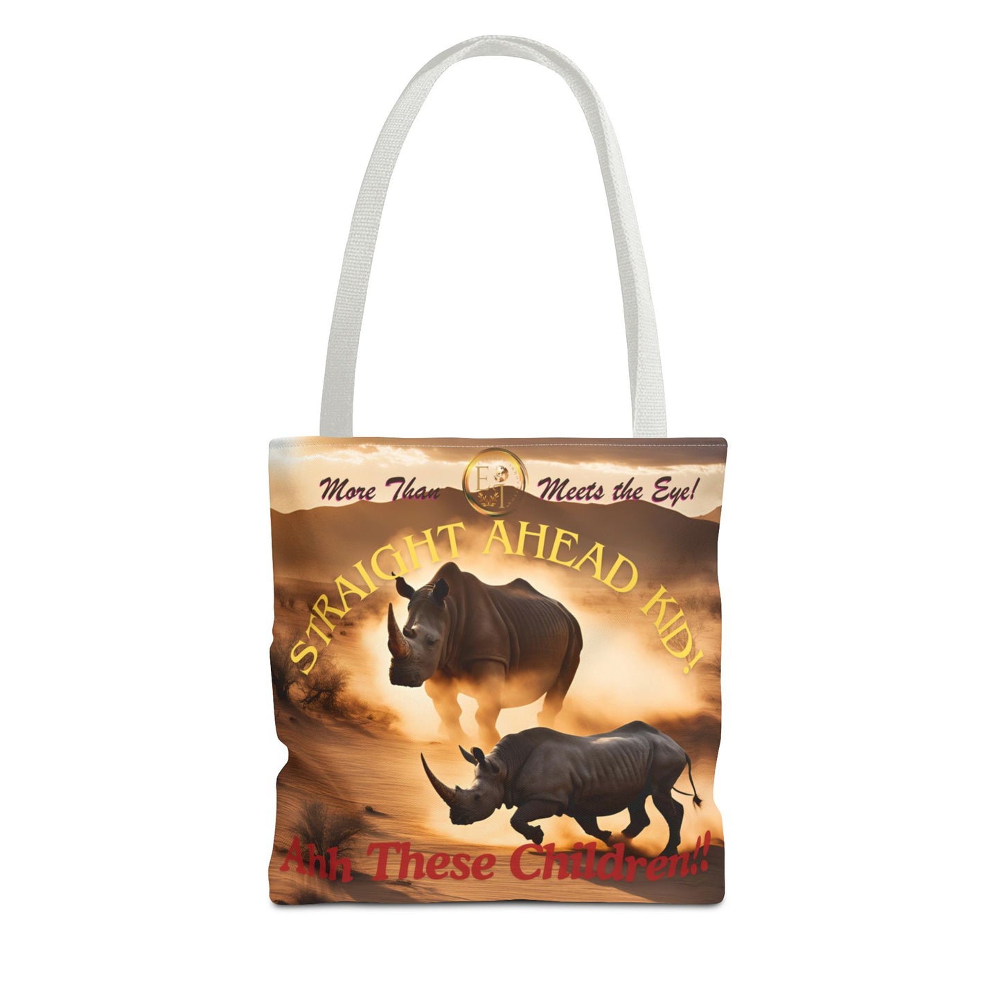 Wildlife Tote Bag, Straight Ahead Kid Tote, Eco-Friendly Rhinos Bag, Animal Lover Gift, Adventure Shopping Bag, Unique Canvas Accessory