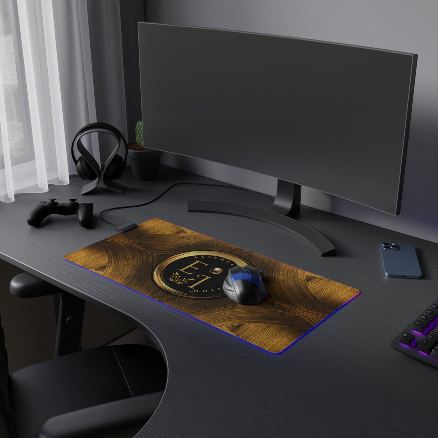 Golden Emblem | LED Gaming Mouse Pad | 4 Sizes