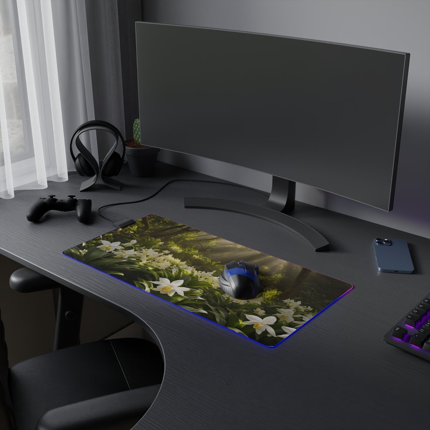 Orchid Grove | LED Gaming Mouse Pad | 4 Sizes