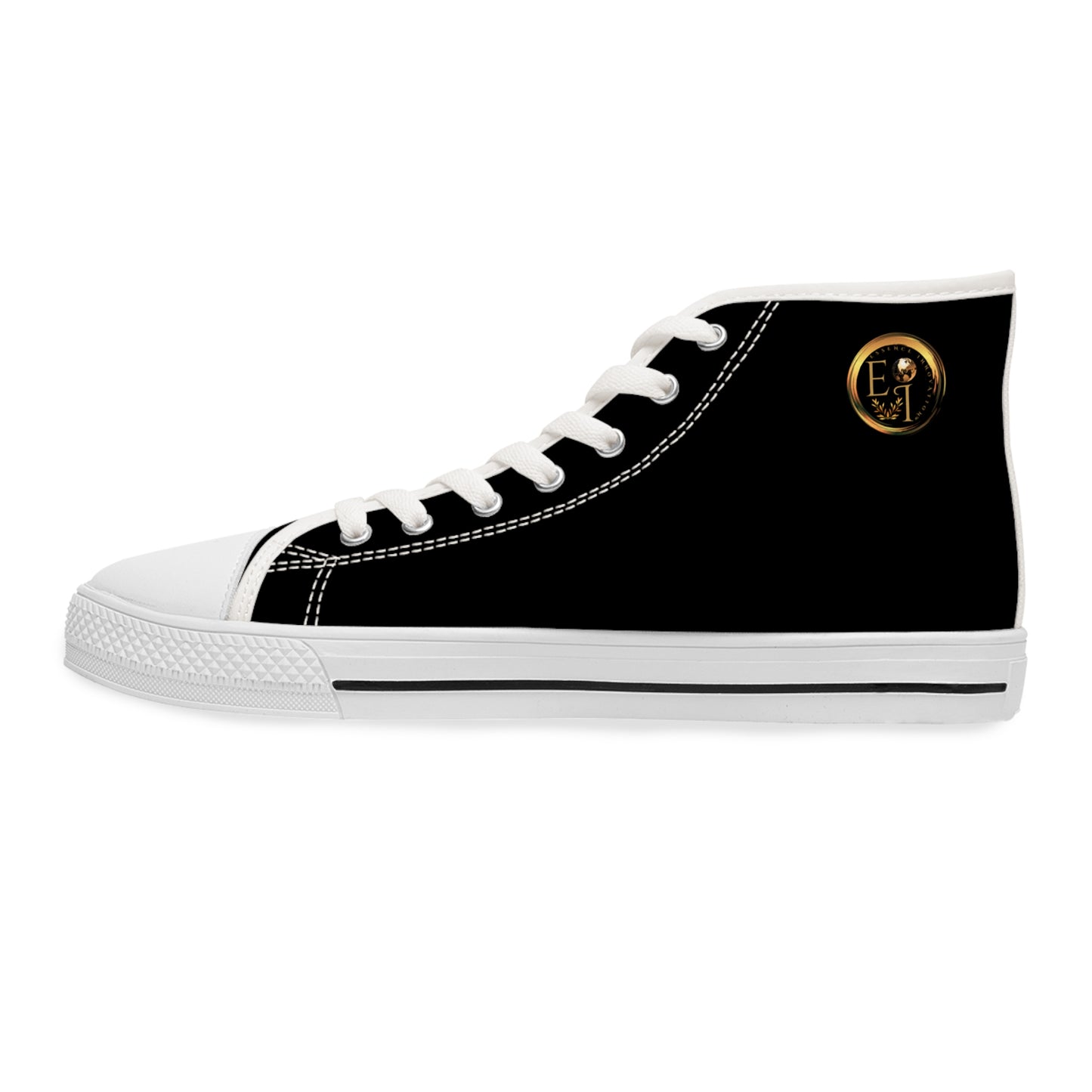 High-top 'Essence Innovation' sneaker with a colorful floral design on a white background