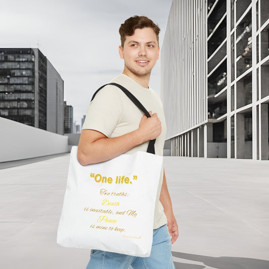 “One life.” Two Truths | Canvas Tote | White