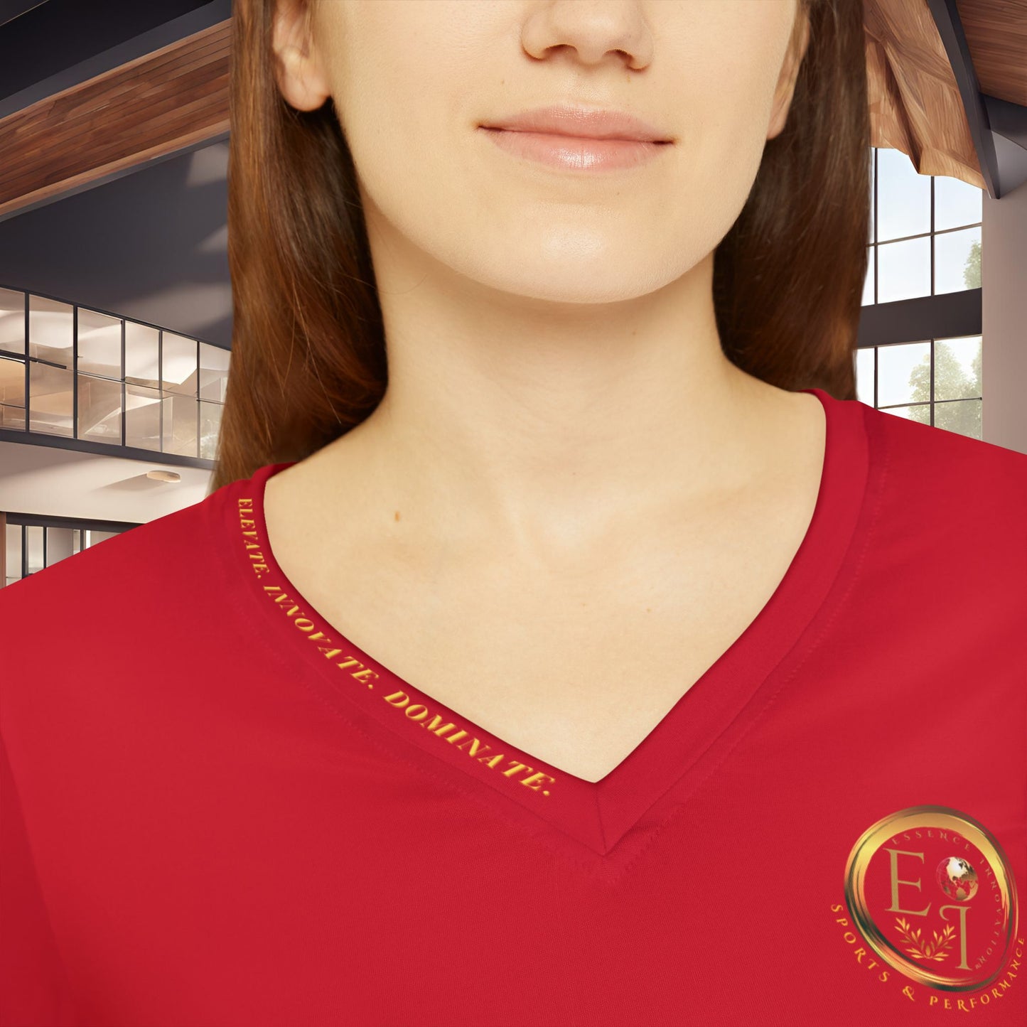 Seek More Performance X | EI Sports LS V-Neck | Dark Red