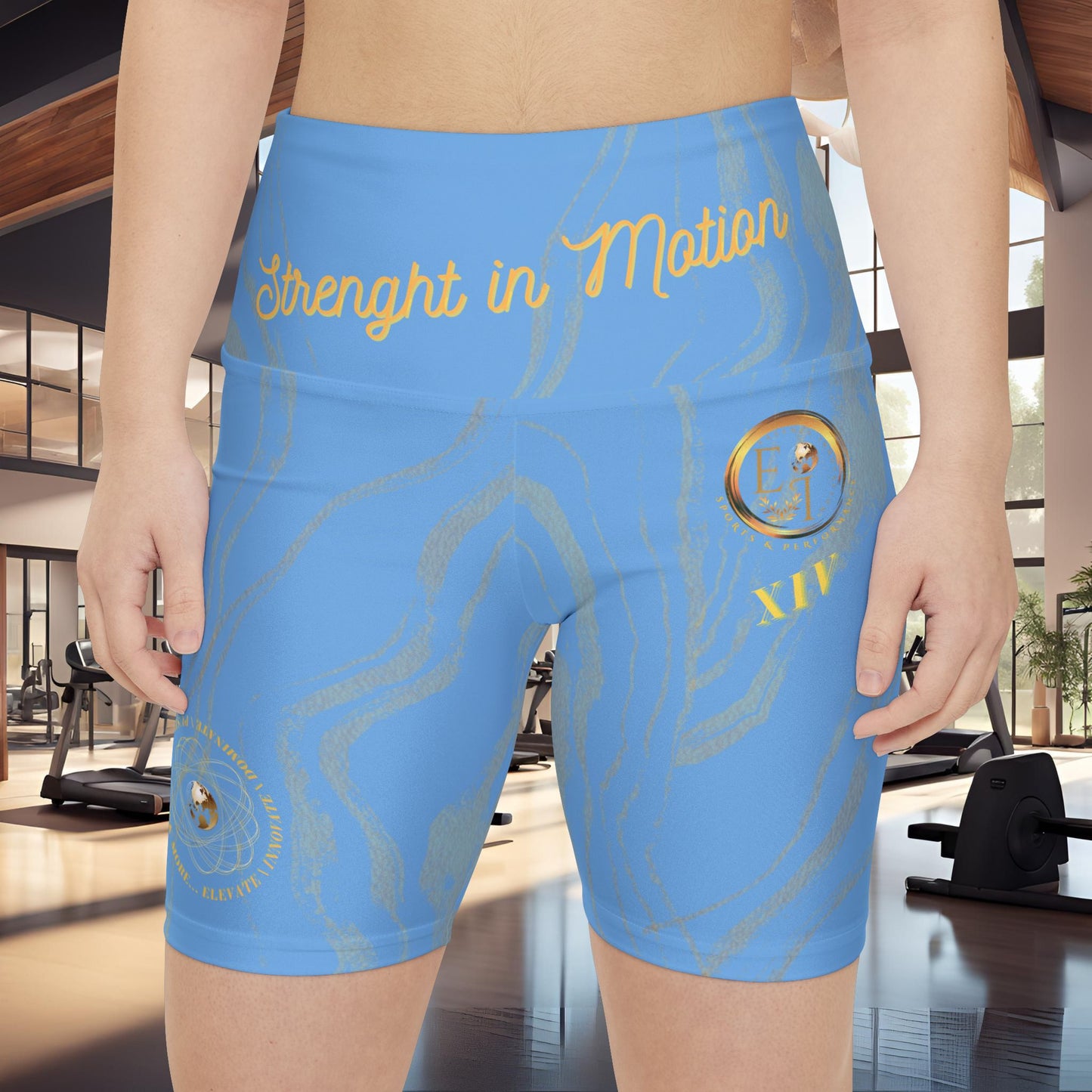 Seek More WSS XIV | EI Sports Workout Shorts Striped | Light Blue