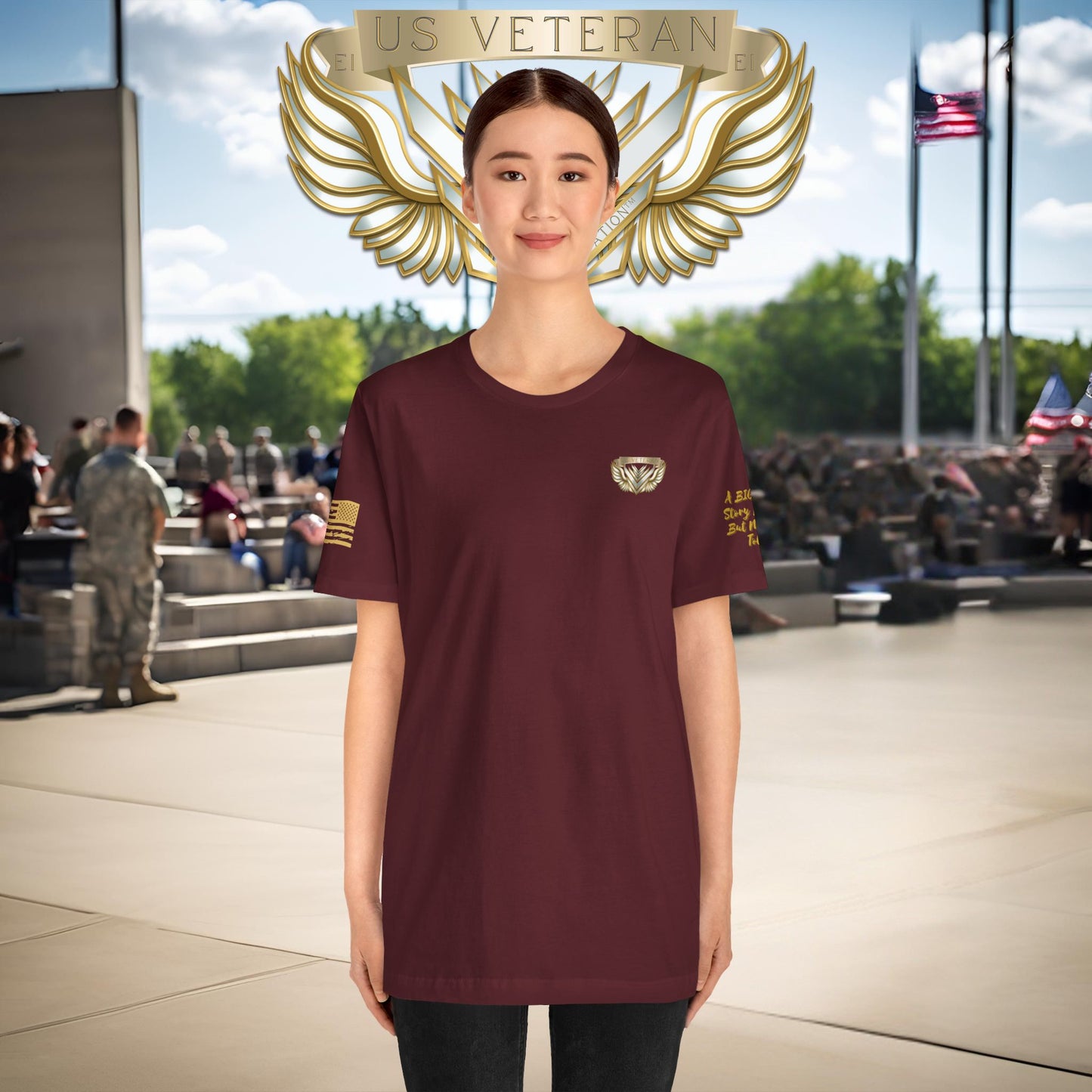 Essence Maroon Veteran Tee – Bold Patriotic T-Shirt