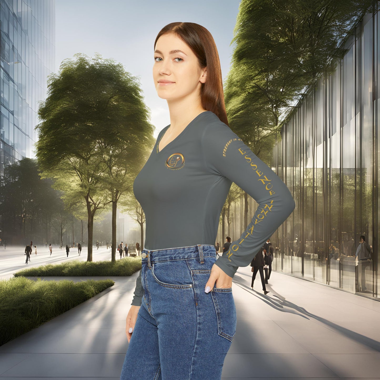 Seek More Performance VIII | EI Sports LS V-Neck | Dark Grey