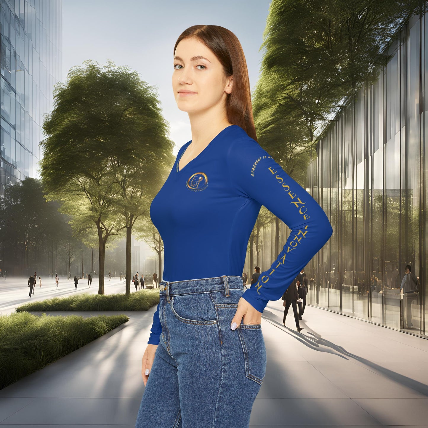 Seek More Performance XIII | EI Sports LS V-Neck | Dark Blue