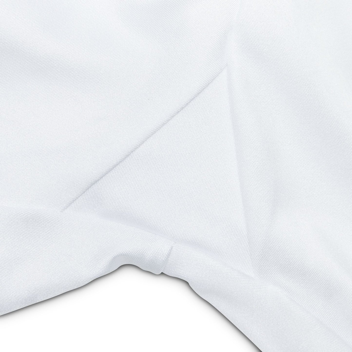 Close-up of white athletic shorts with a subtle pattern