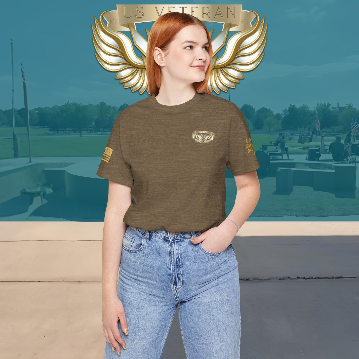 Essence Olive Veteran Tee – Military Tribute T-Shirt