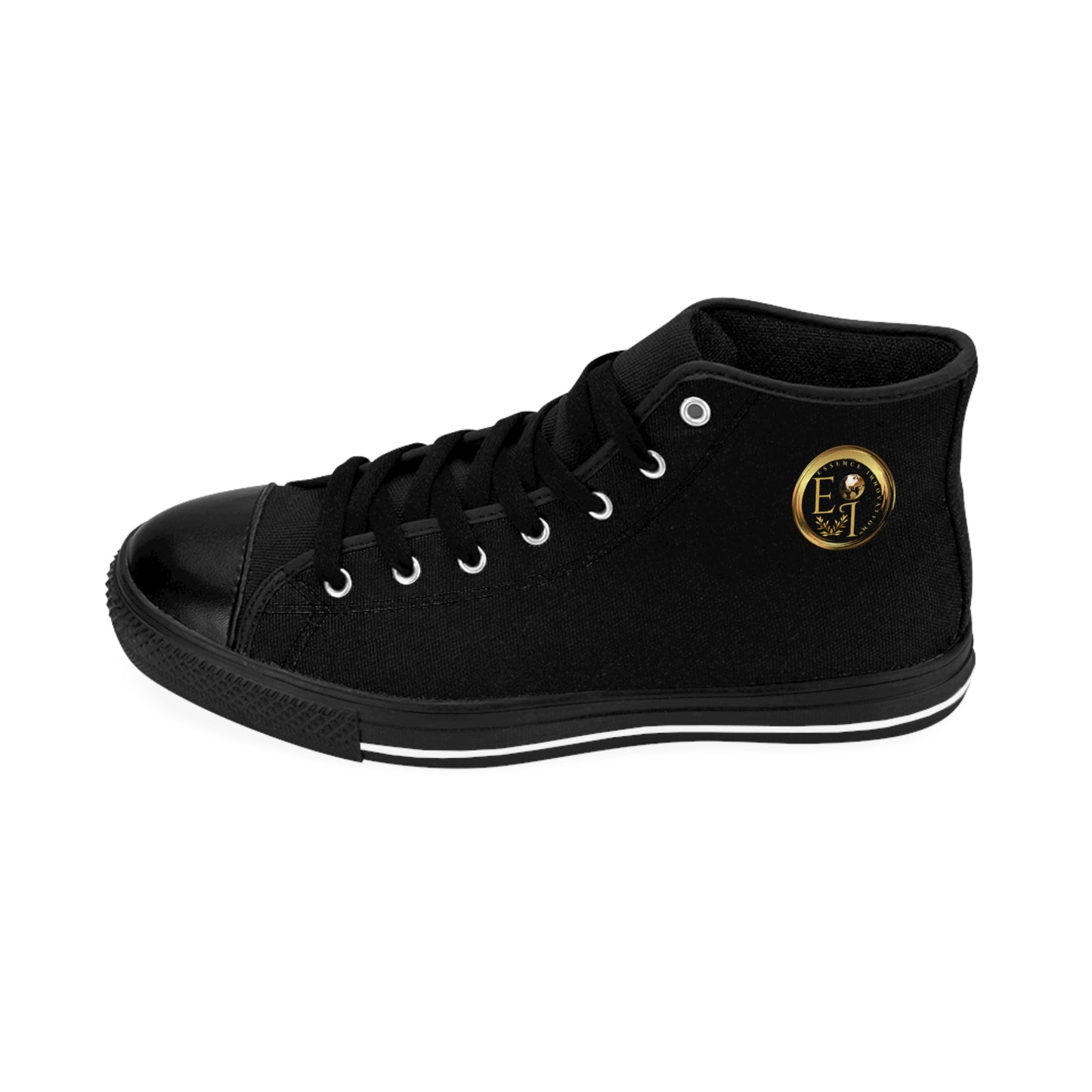 Black 'Essence Innovation' high-top sneaker on a white background