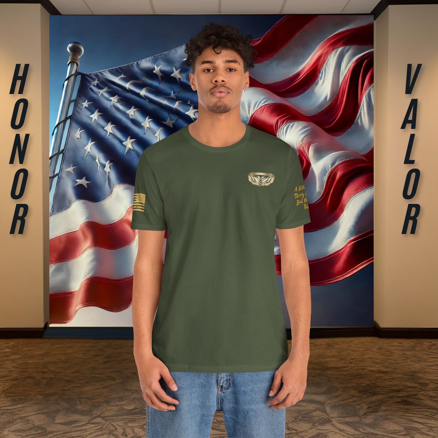 Essence Green Veteran Tee – Military Pride T-Shirt