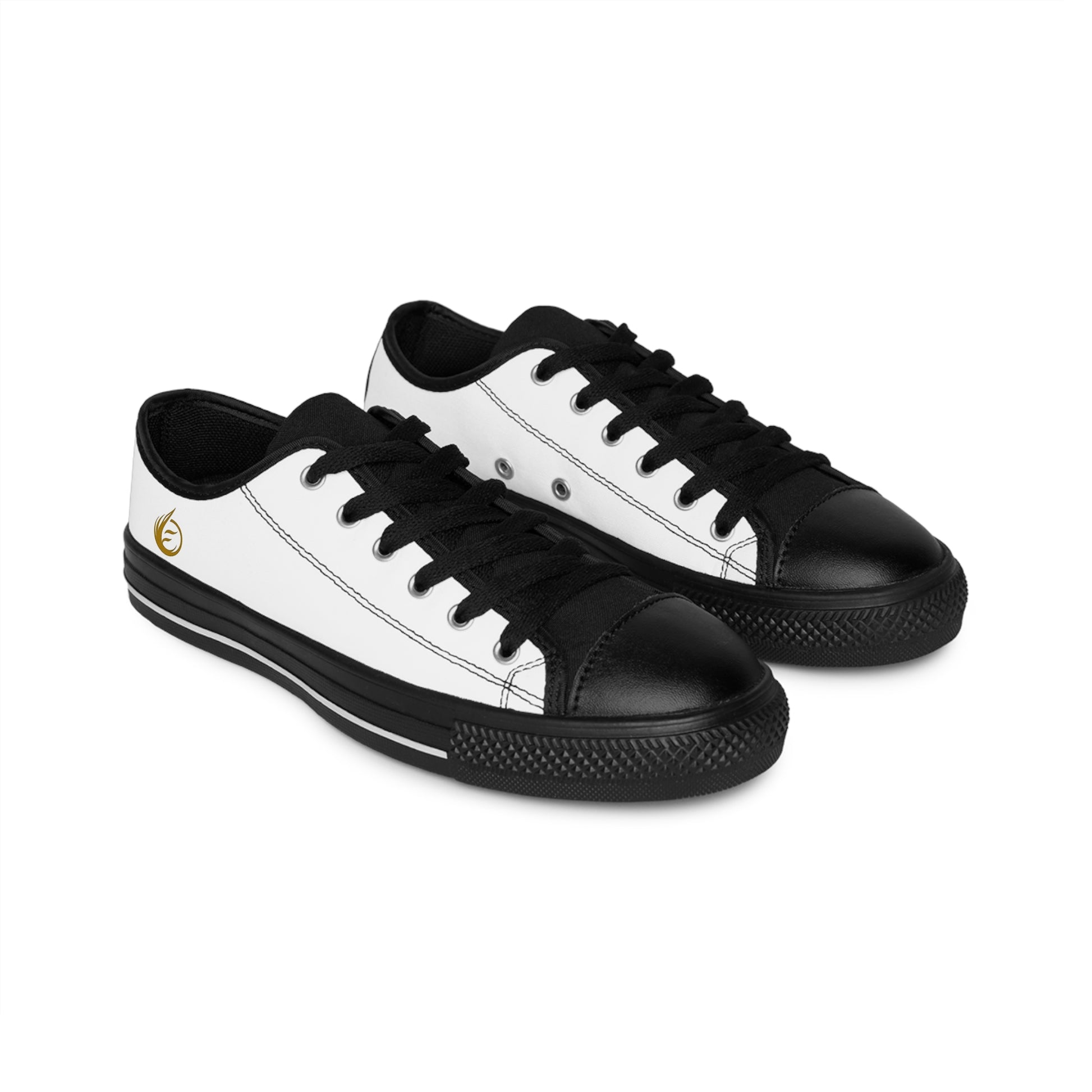 Black and white EssenceInnoCreate sneakers on a white background