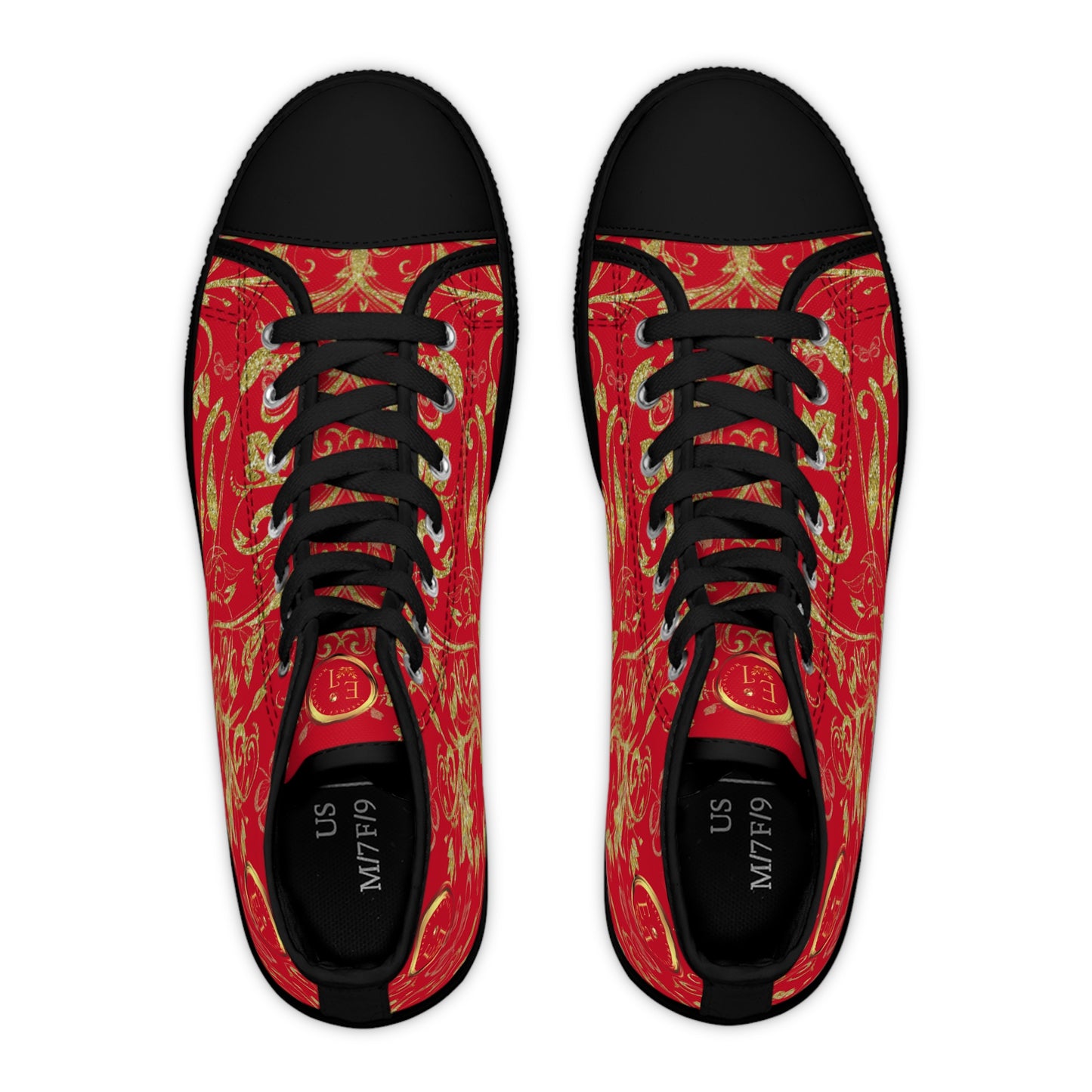 Bohemian Butterfly Heart | Dark Red | Black Sole HighTop Sneakers