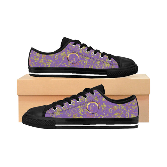 Bohemian Butterfly | Light Purple | Black Sole LowTop Sneakers