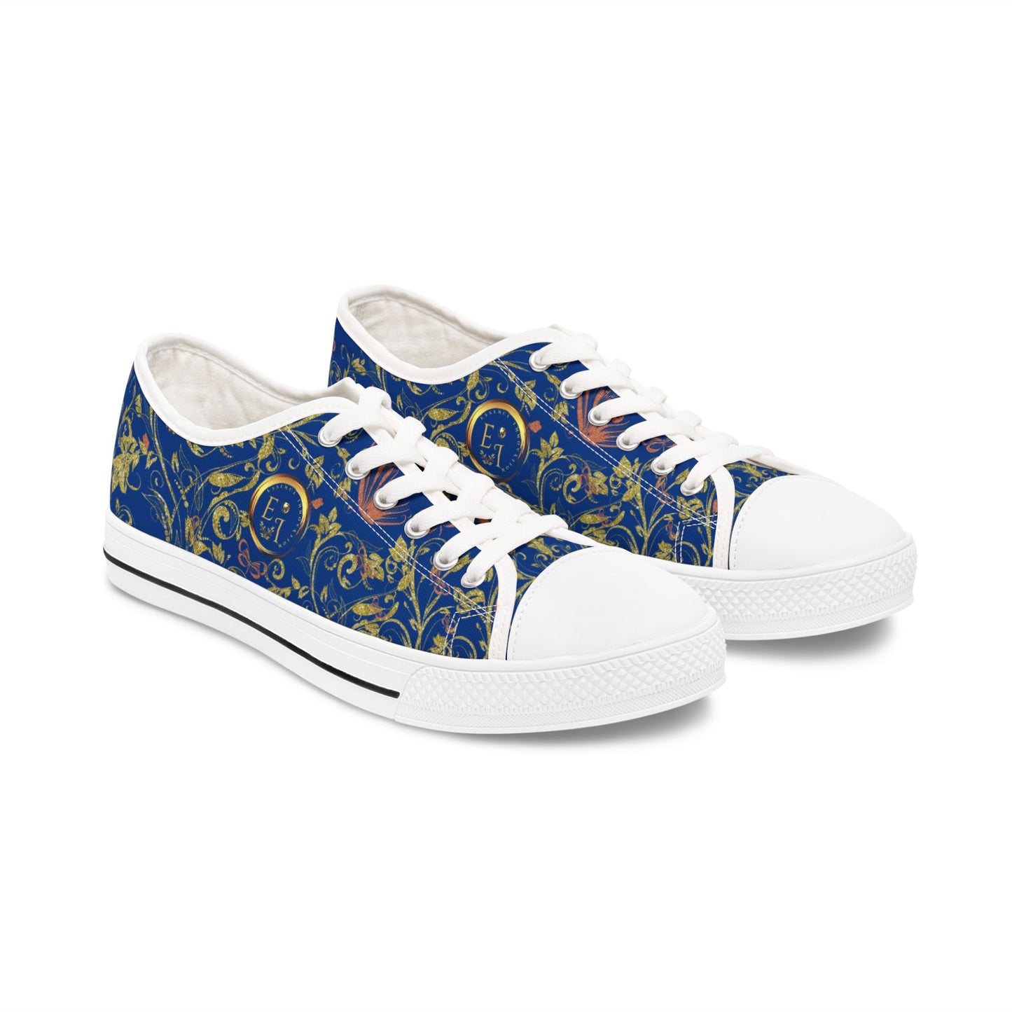 Ladies Bohemian Butterfly | Dark Blue | White Sole LowTops