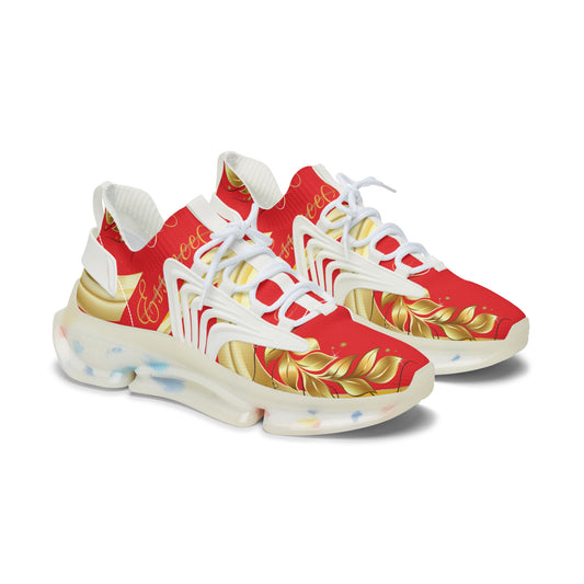 Gold Leaf Sneakers Red IX | EssenceInnoCreate