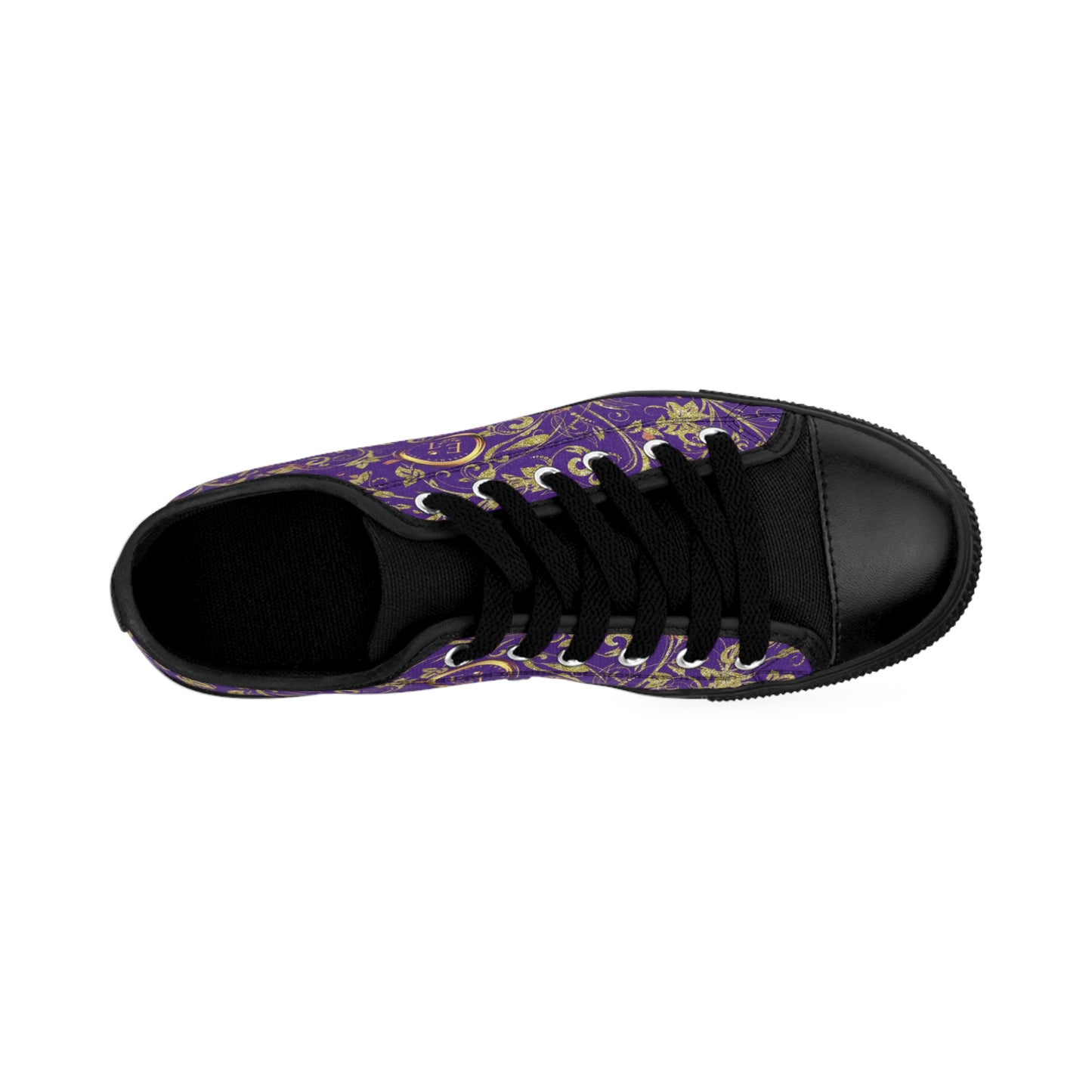 Bohemian Butterfly | Purple | Black Sole LowTop Sneakers