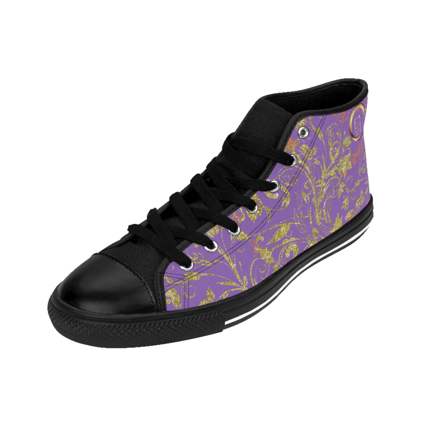 Bohemian Butterfly | Light Purple | Black Sole HighTop Sneakers
