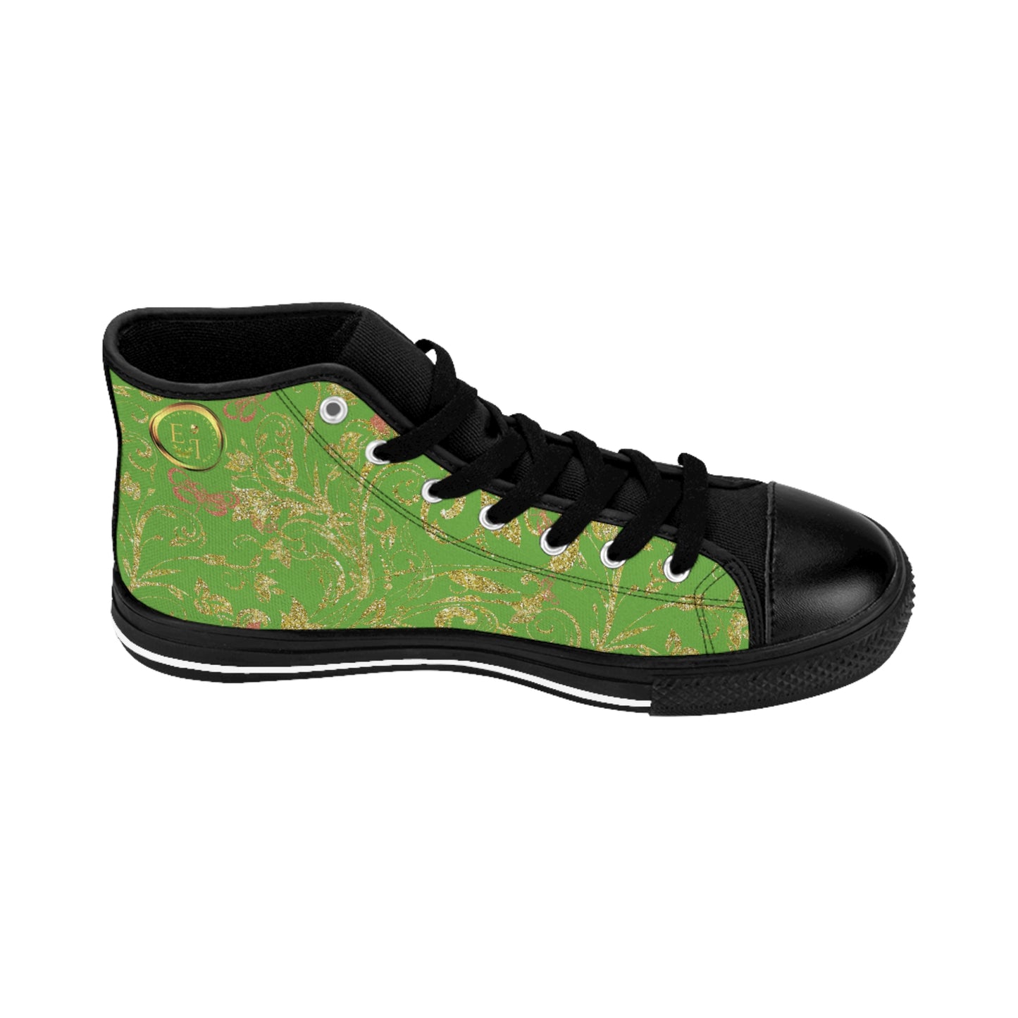 Bohemian Butterfly | Light Green | Black Sole HighTop Sneakers