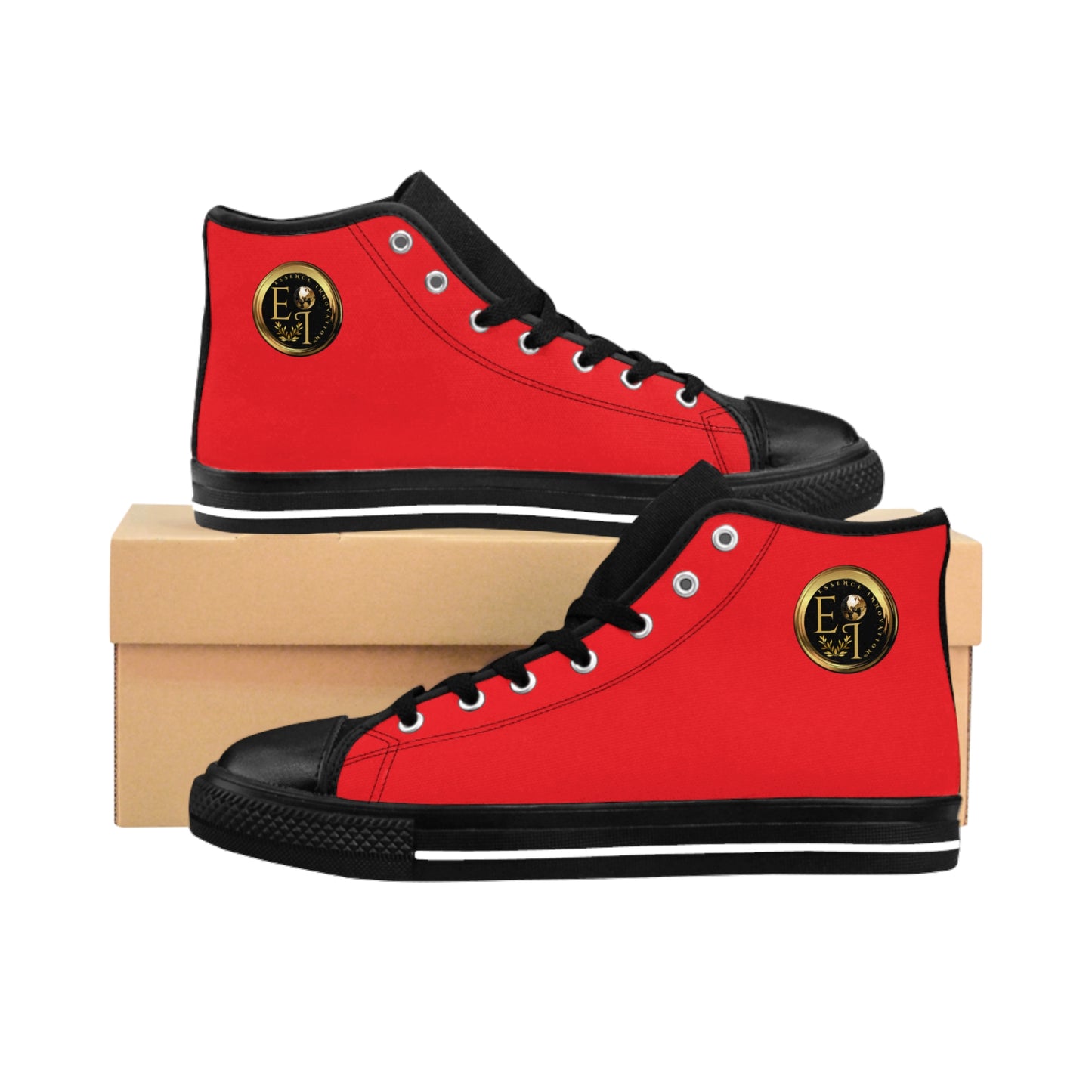 Mens Classic HighTops IX | Black Sole | Red