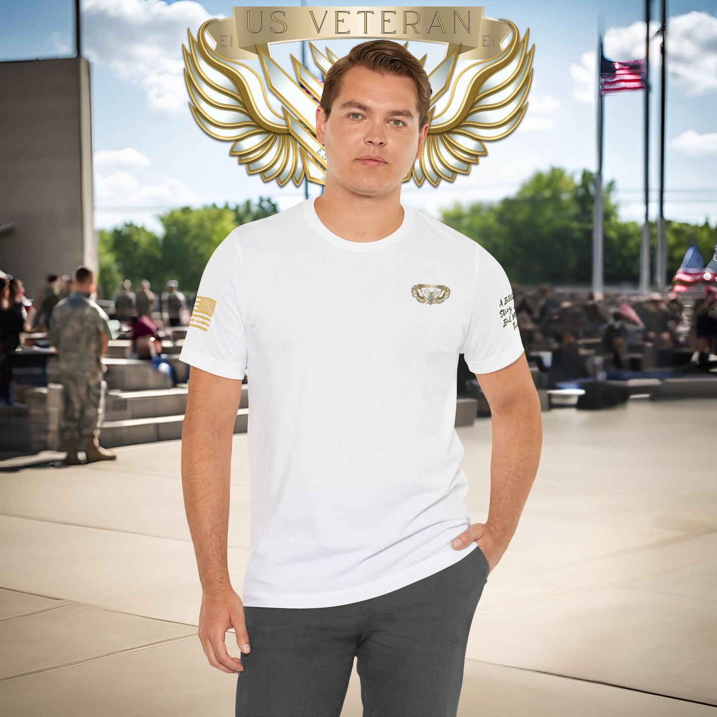 Essence White Veteran Tee – Clean Tribute T-Shirt