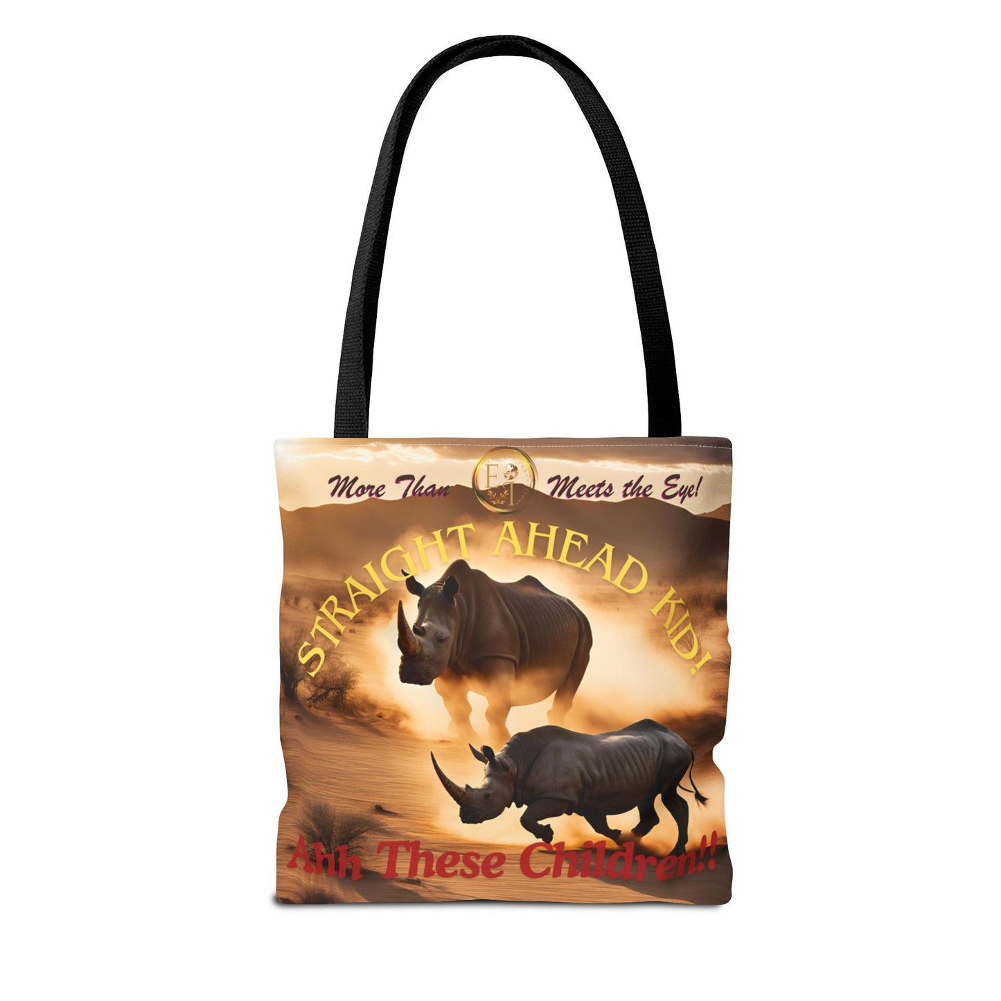 Wildlife Tote Bag, Straight Ahead Kid Tote, Eco-Friendly Rhinos Bag, Animal Lover Gift, Adventure Shopping Bag, Unique Canvas Accessory