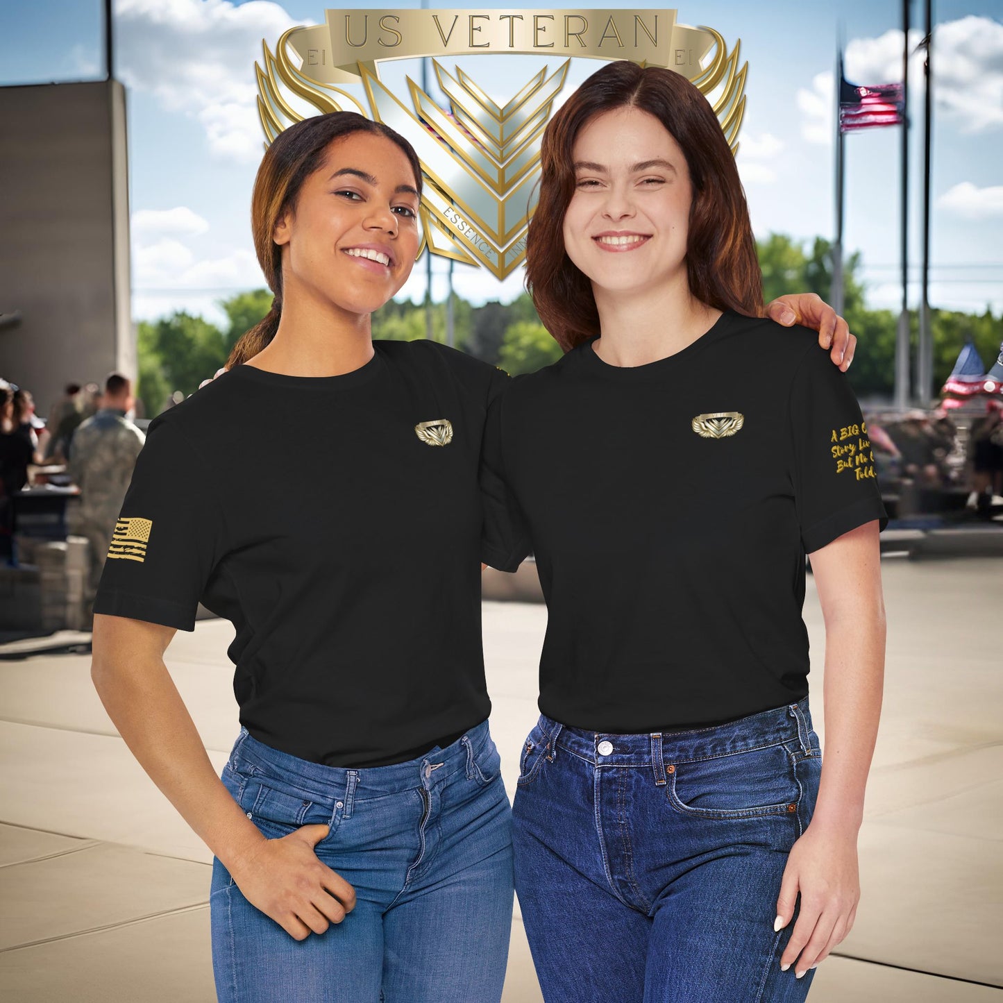 Essence Black Veteran Tee – Patriotic Shirt by Veteran-Owned Brand