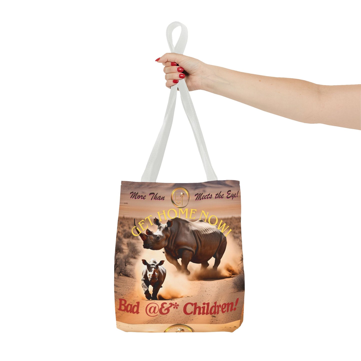 Humorous Rhino Tote Bag - Perfect for Parents, Kid's Activities, Gifts for Moms and Dads, Playdates, Back to School!