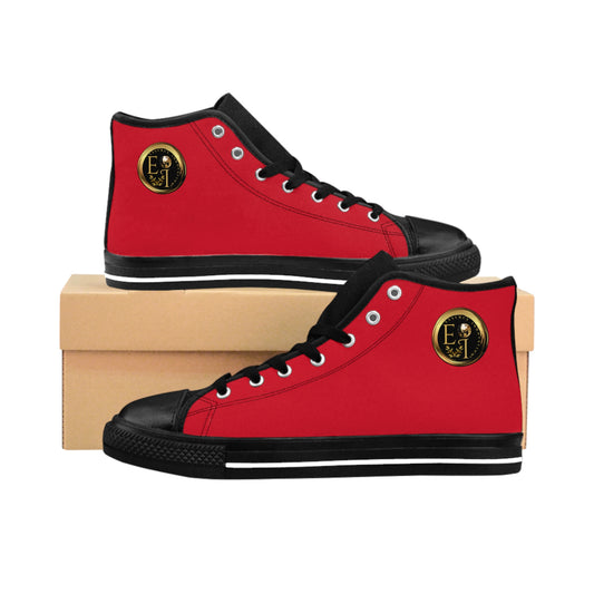 Mens Classic HighTops X | Black Sole | Dark Red