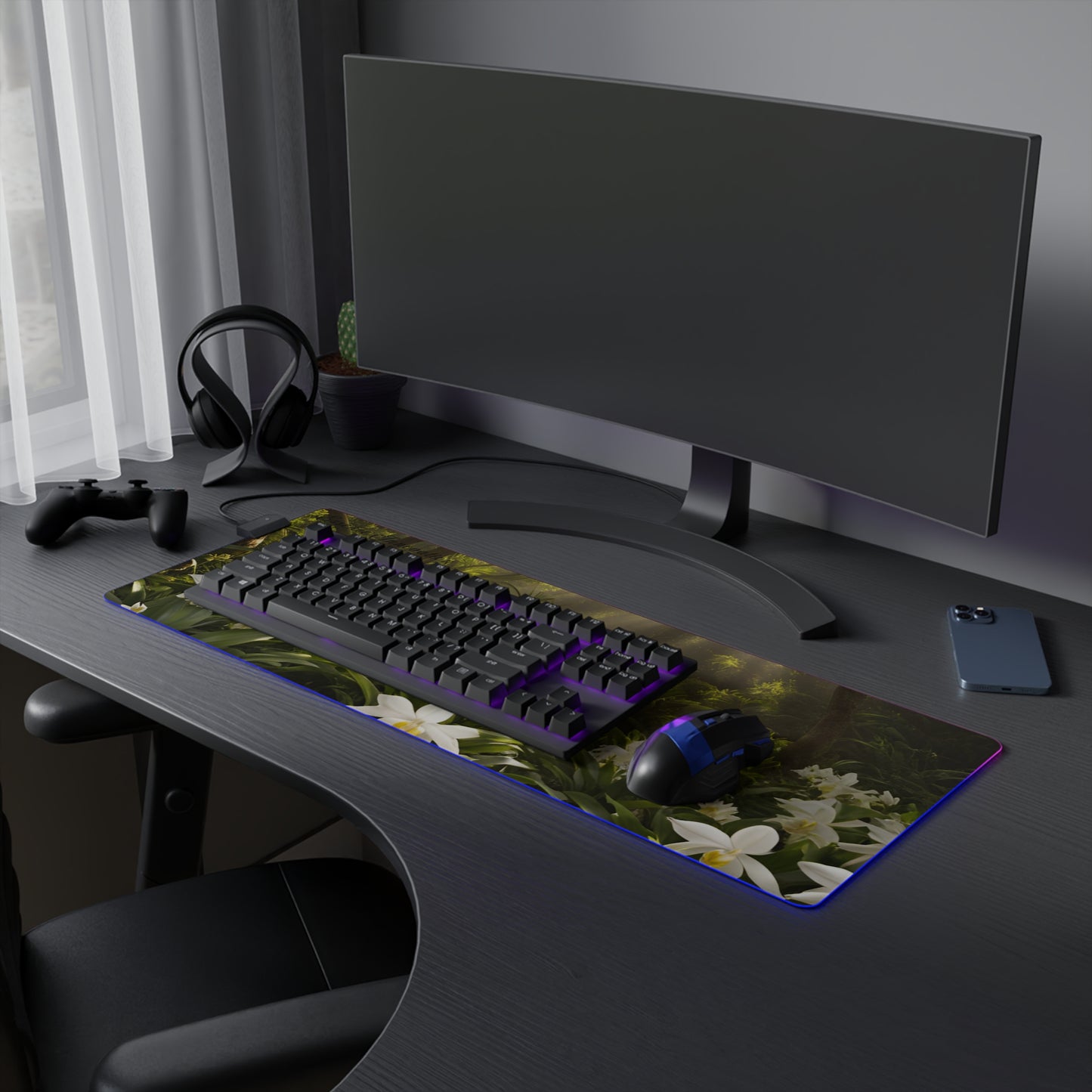 Orchid Grove | LED Gaming Mouse Pad | 4 Sizes