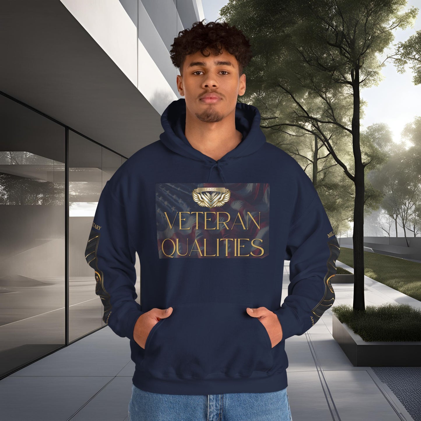 Leader Veteran Qualities Hoodie | Military Tribute Hoodie | VETERAN Leadership Sweatshirt