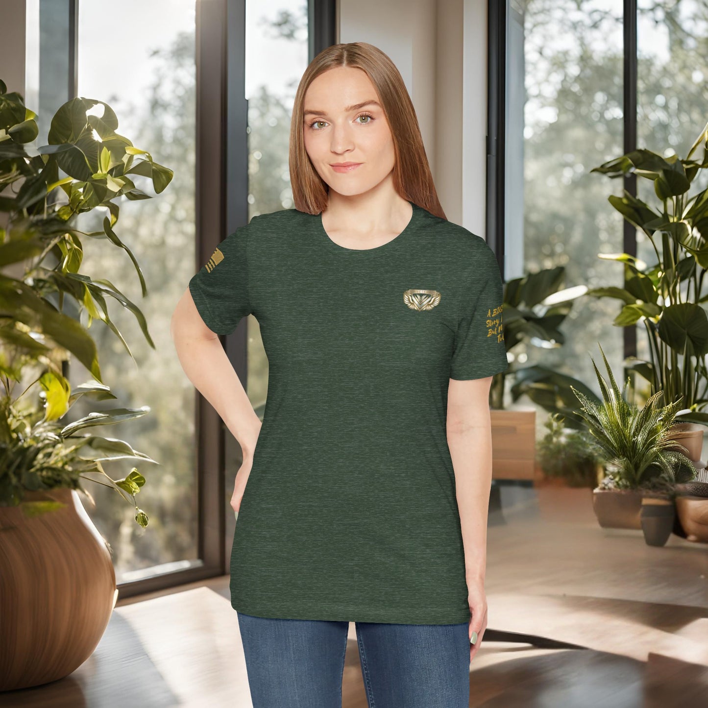 Essence Forest Veteran Tee – Deep Green Tribute Shirt